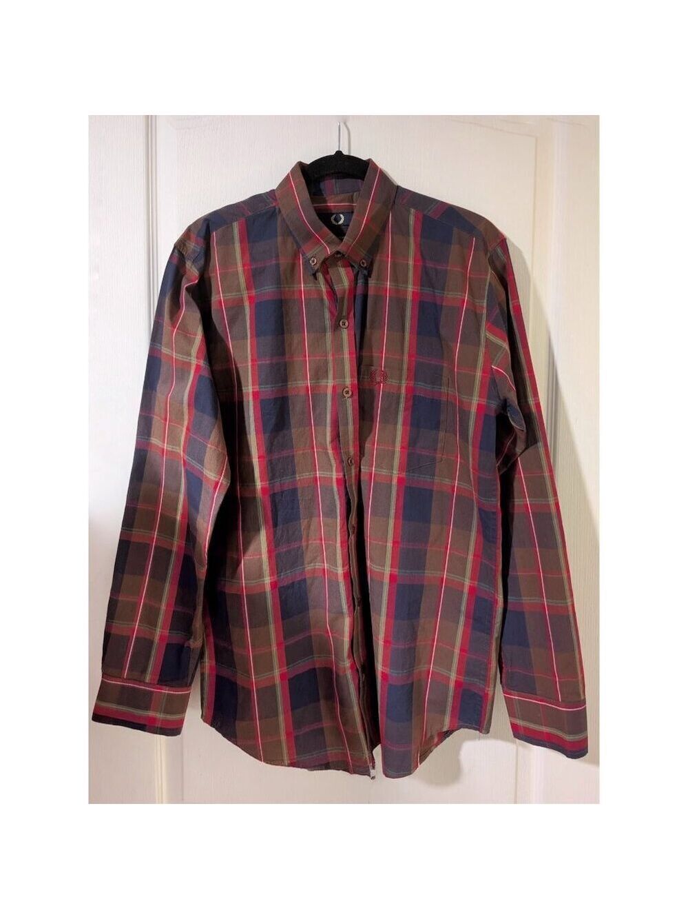 Fred Perry | Classic Plaid Button-Down Shirt (Red/Blue)